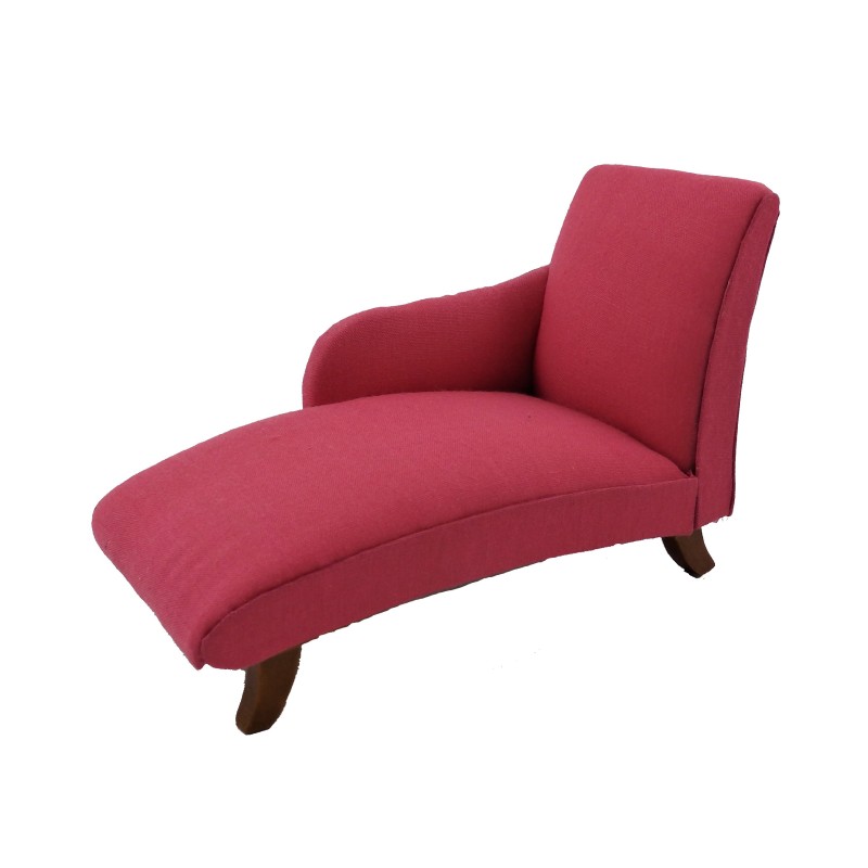 Dolls House Modern Pink Chaise Longue Contemporary 1:12 Furniture