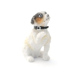 Details about   dolls house 12th scale white and cream single dog 