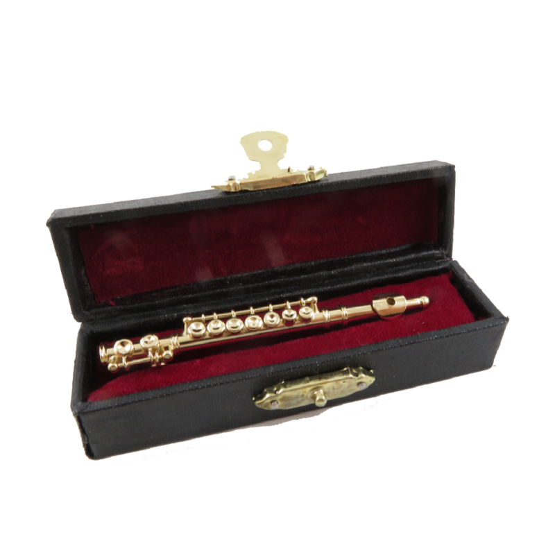 Dolls House Brass Flute Miniature Music Room School Instrument 1:12 Scale