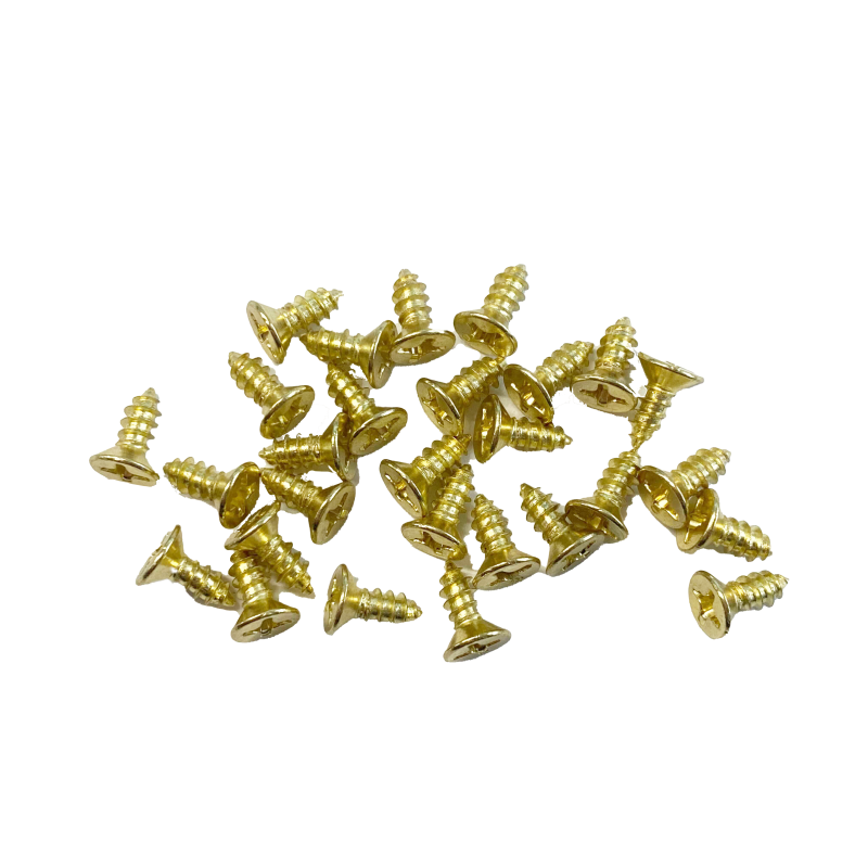 Dolls House 28 Small Brass Screws for Cranked Hinges Miniature Hardware DIY