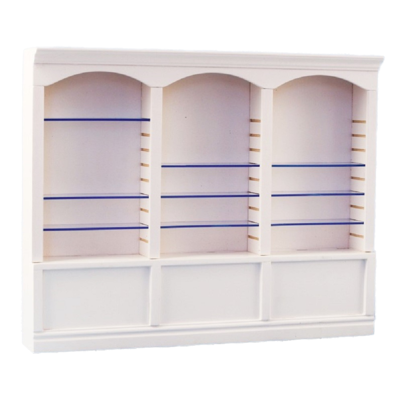 Dolls House 3 Bay Shop Fitting Triple Store Shelf Unit White Miniature 1:12 