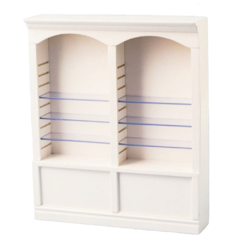 Dolls House 2 Bay Shop Fitting Double Store Display Shelf Unit White Miniature