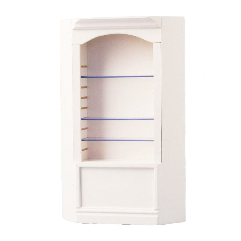 Dolls House Single Bay Corner Shop Fitting Store Display Shelf Unit White 1:12