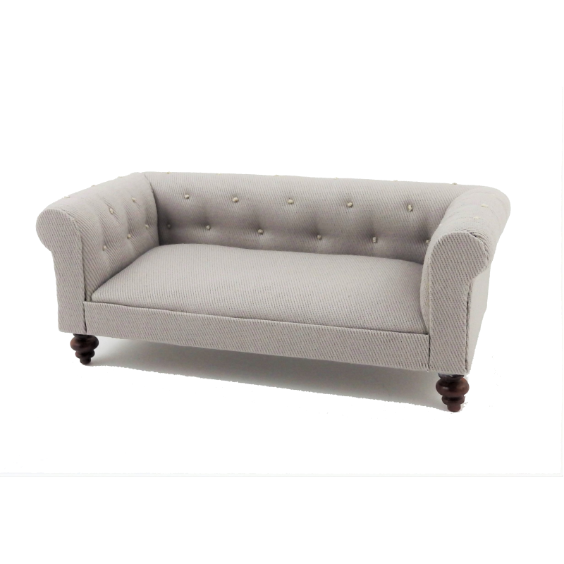 Dolls House Grey Chesterfield Sofa Miniature Living Room Furniture
