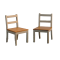 Dolls House 2 Grey & Pine Dining Chairs Modern Miniature Kitchen Furniture