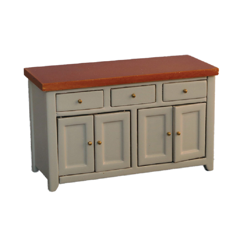 Dolls House Grey & Pine Sideboard Modern Miniature Kitchen Dining Room Furniture