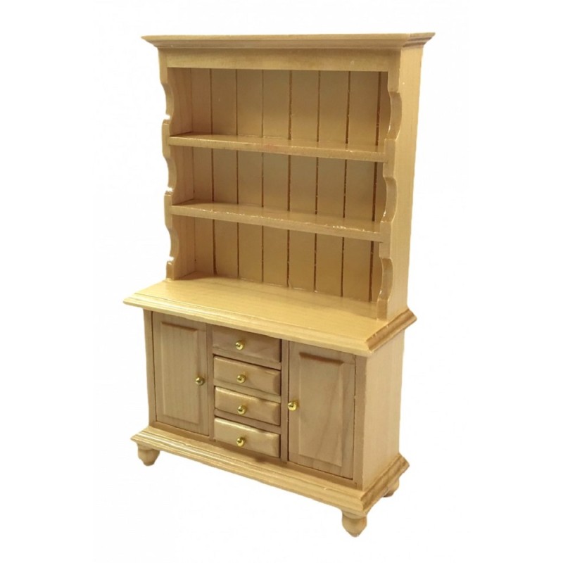 Dolls House Pine Welsh Dresser Cabinet Miniature Wooden Dining Room Furniture
