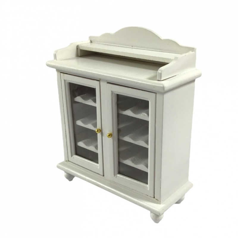 Dolls House White Wine Cabinet Cupboard Miniature Kitchen Pub Bar Furniture 1:12