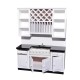 Dolls House Modern Black & White Kitchen with Island Miniature Furniture Set