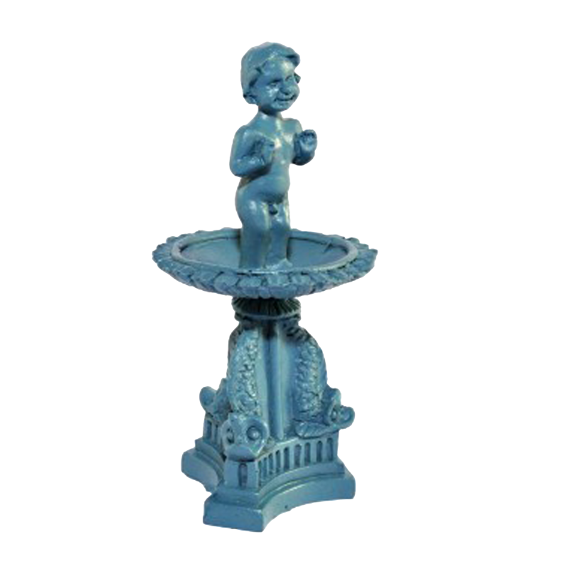 Dolls House Blue Cherub Fountain Miniature Decorative Garden Accessory 1:12