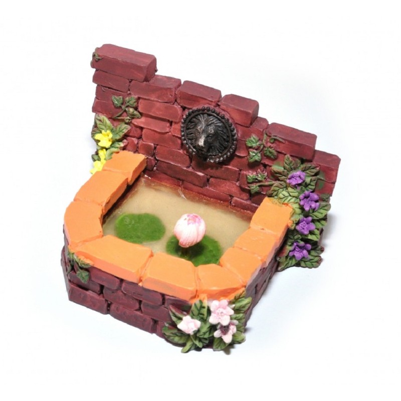 Dolls House Decorative Brick Garden Fountain Pond Miniature 1:12 Scale Accessory
