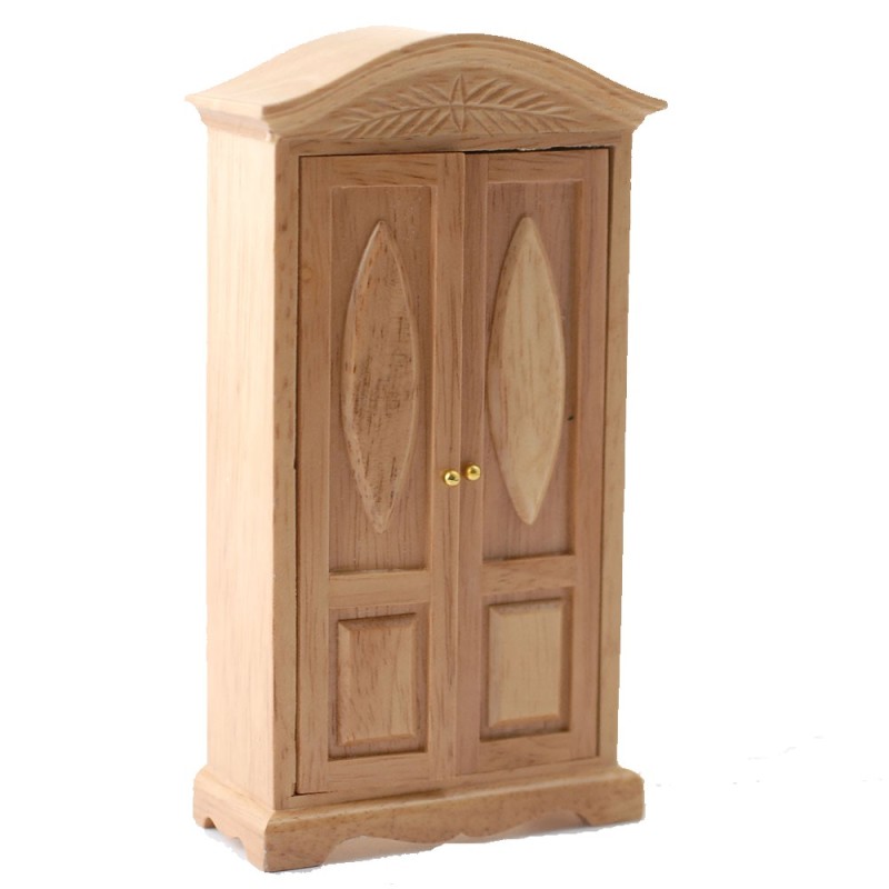 Dolls House Light Oak 2 Door Wardrobe Miniature 1:12 Bedroom Furniture