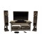 Dolls House Modern Silver Grey Entertainment Centre TV DVD Speakers