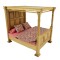 Dolls House Tudor Light Oak Tester Bed 4 Poster with Bedding Bedroom Furniture