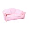 Dolls House Baby Pink Gingham Check Sofa Miniature Modern Living Room Furniture