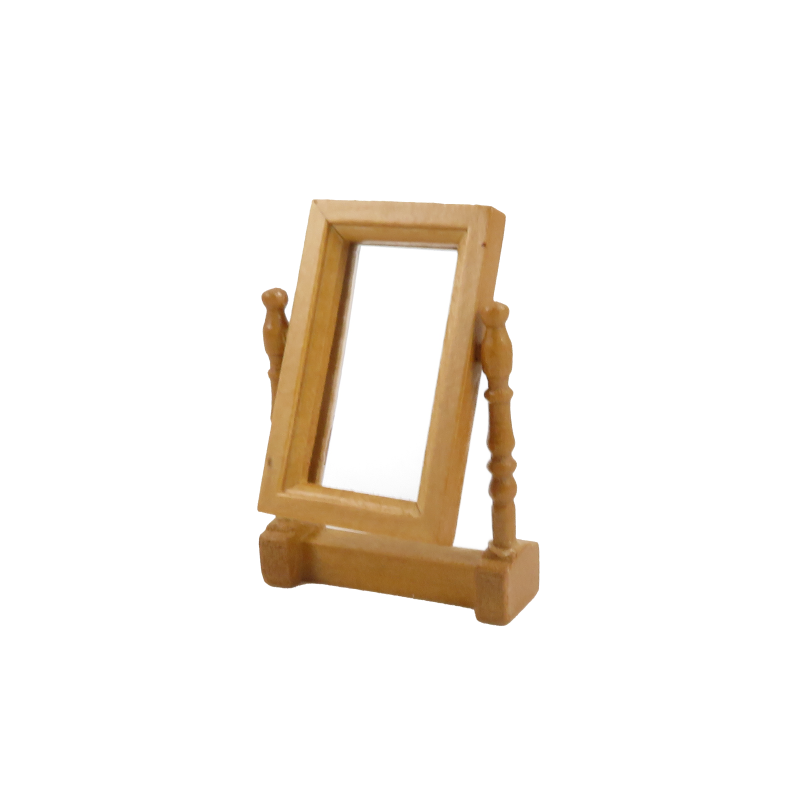 Dolls House Pine Lincoln Dresser Swivel Mirror Miniature Bedroom Accessory