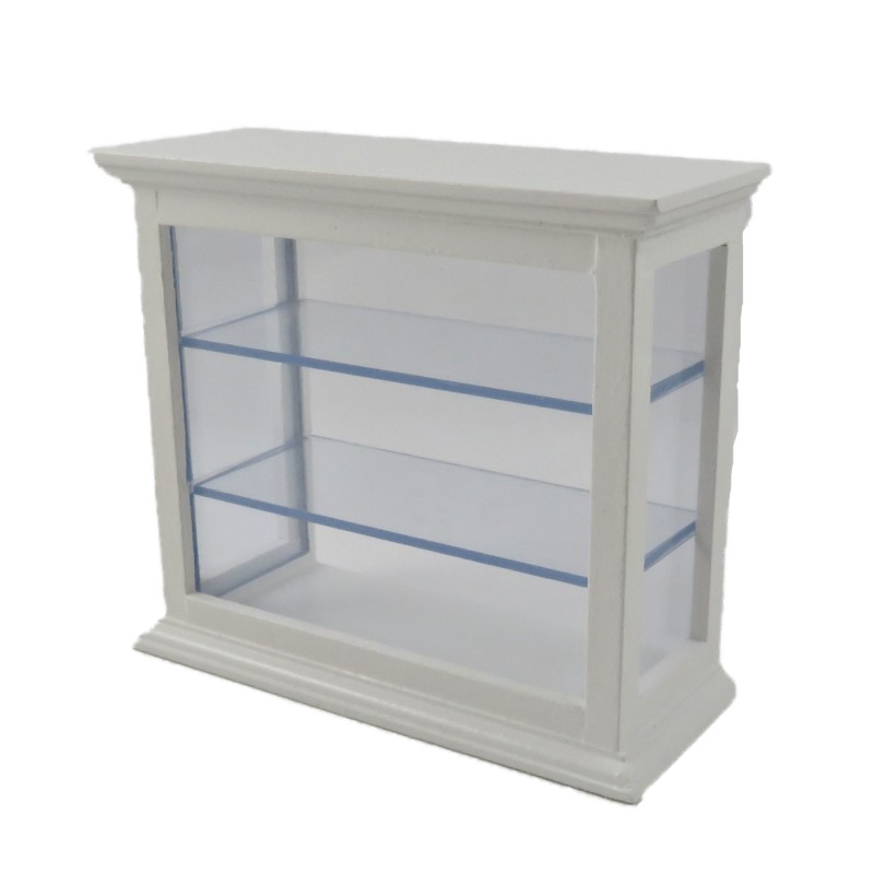 Dolls House White Counter Shelf Display Cabinet Shop Fitting Store Furniture