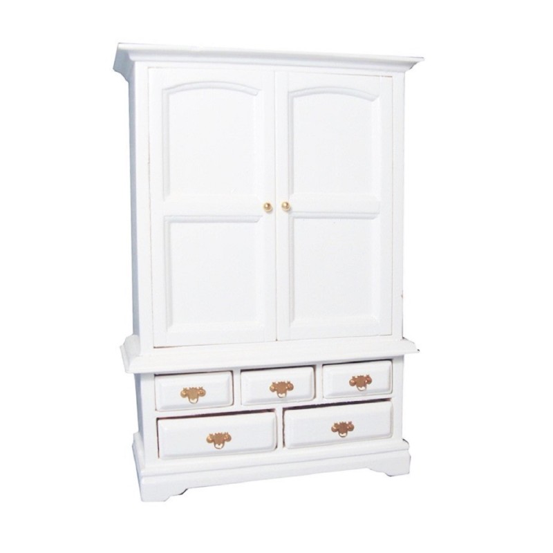 Dolls House White Linen Cupboard Armoire  Miniature 1:12 Bedroom Furniture