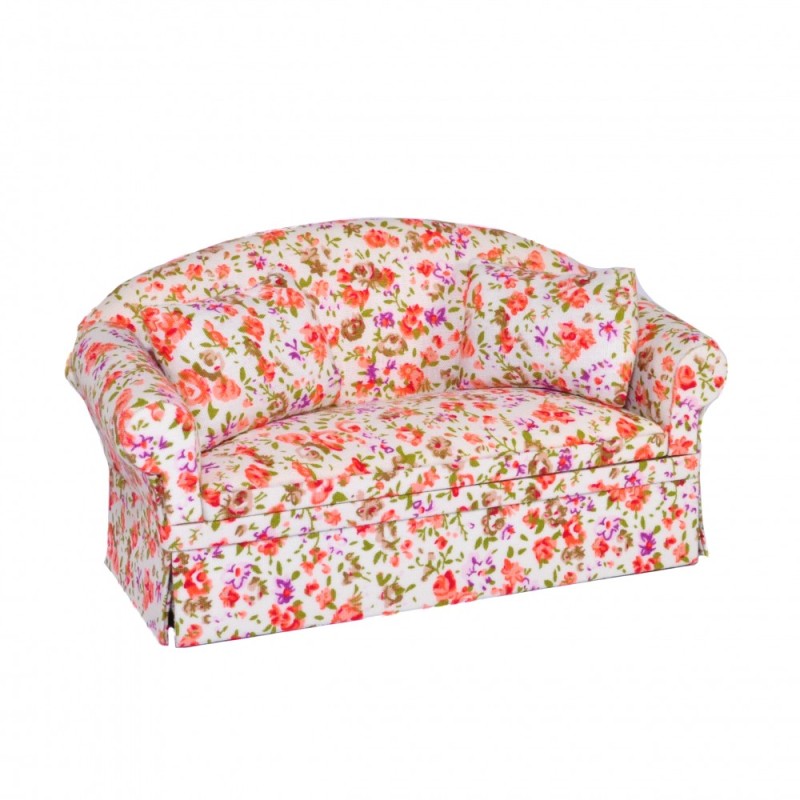 Dolls House Floral Sofa Country Cottage Chintz Miniature Living Room Furniture