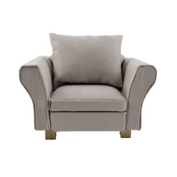 Dolls House Grey Modern Armchair & Cushion Miniature Living Room Furniture
