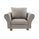 Dolls House Grey Modern Armchair & Cushion Miniature Living Room Furniture