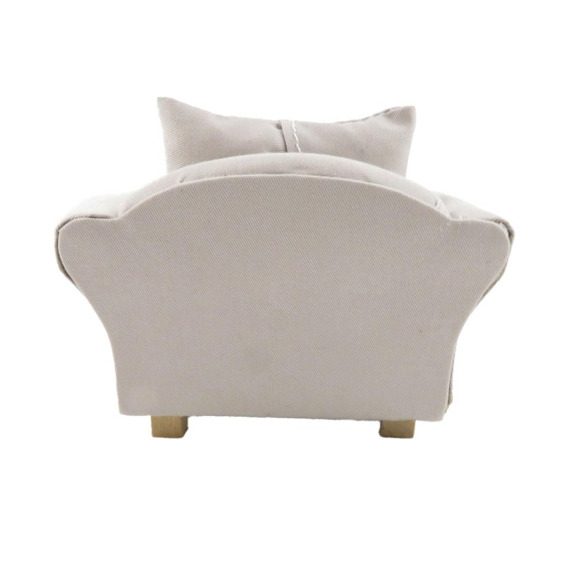 Dolls House Grey Modern Armchair & Cushion Miniature Living Room Furniture