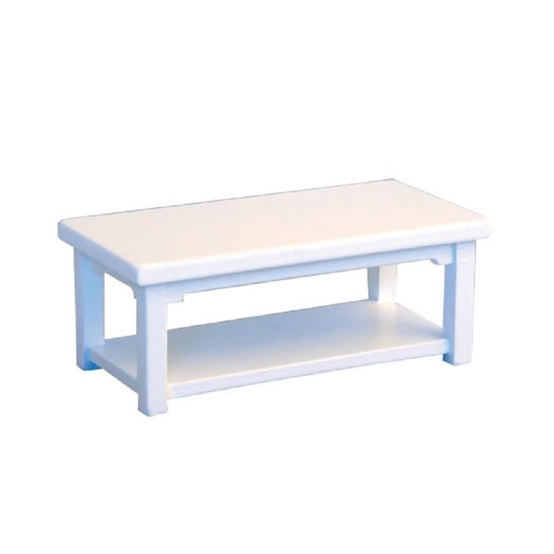 Dolls House Modern White Coffee Table Contemporary 1:12 Furniture