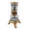 Dolls House Parlour Stove Wood Log Burner Silver & Gold 1:24 Half Inch Scale