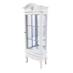 Dolls House White China Display Curio Cabinet Miniature Dining Room Furniture