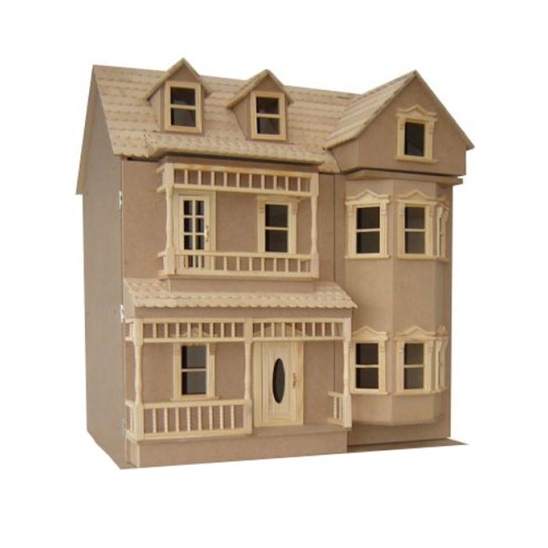 The Exmouth Dolls House Unpainted Flat Pack Kit 1:12 Scale