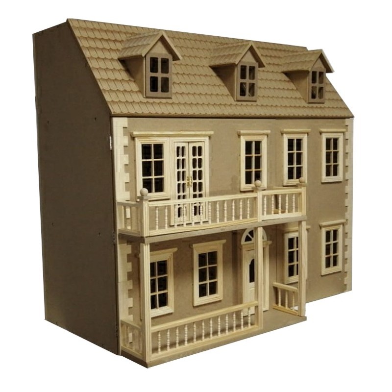 Glenside Grange Victorian Dolls House Unpainted Flat Pack Kit 1:12 Scale