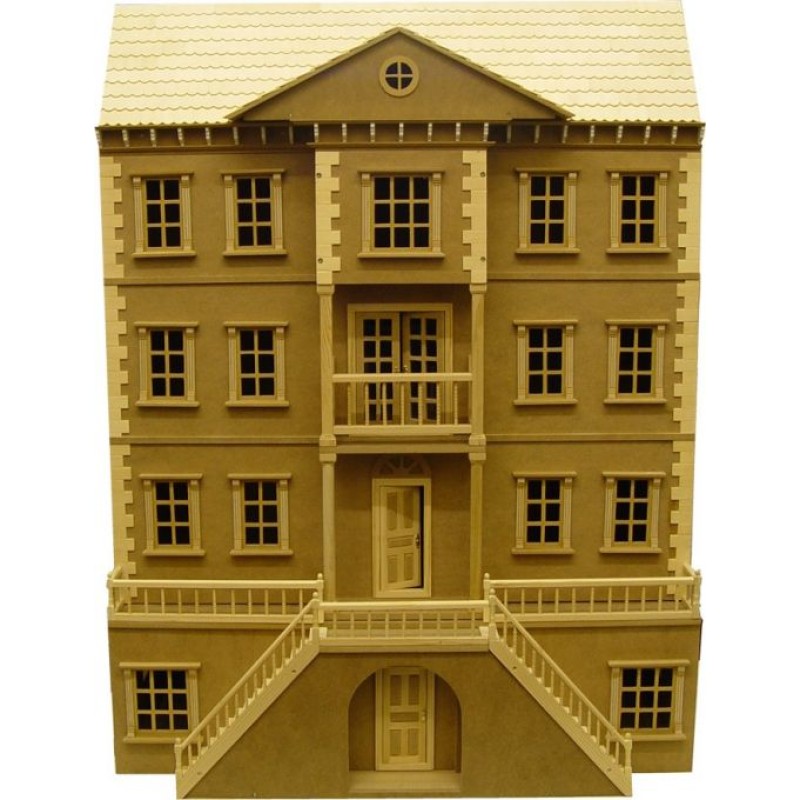 Mayfair Georgian Dolls House Unpainted Flat Pack Kit 1:12 Scale