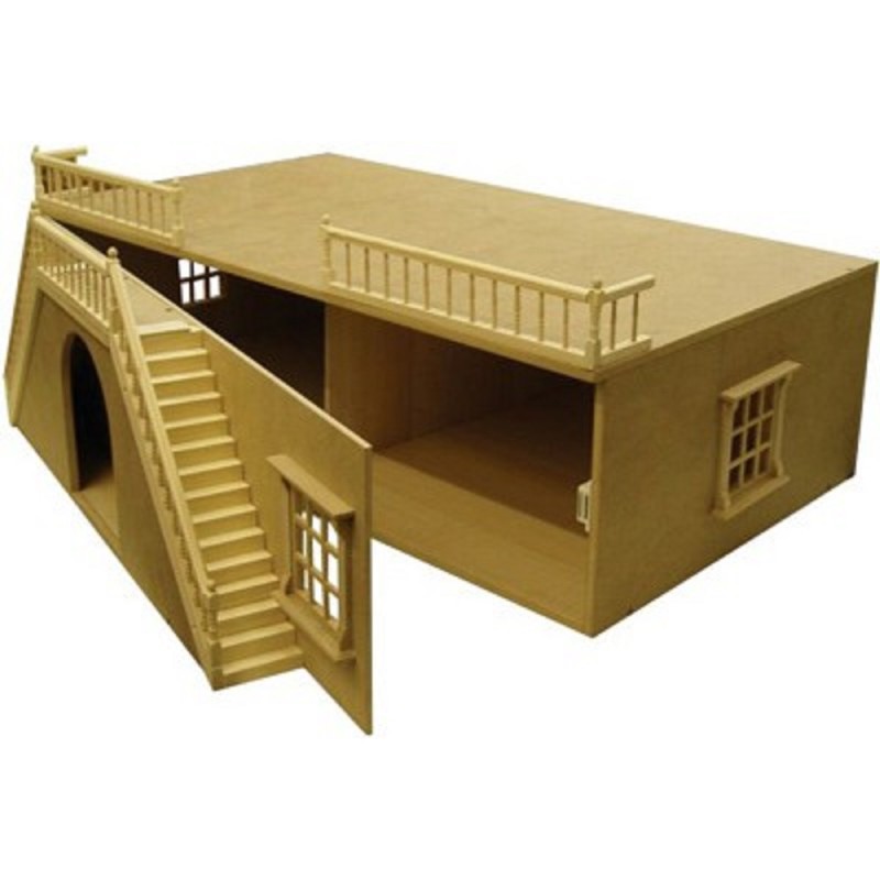 Dolls House Arch Front Basement Unpainted Flat Pack Kit 1:12 Scale