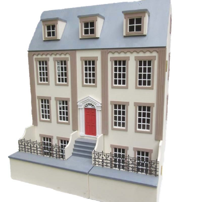 The Jackson Dolls House and Basement Georgian Unpainted Flat Pack Kit 1:12 Scale