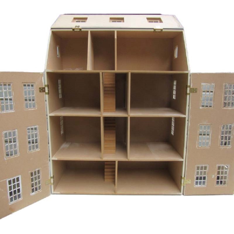 The Jackson Dolls House and Basement Georgian Unpainted Flat Pack Kit 1:12 Scale