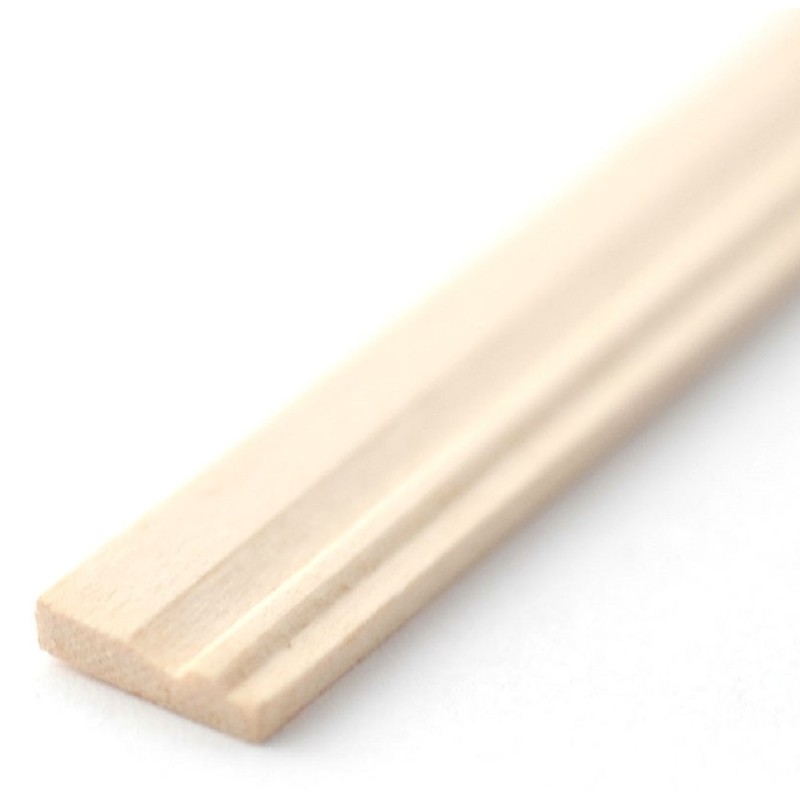 Dolls House Skirting Board 18 x 1/2" Baseboard 457 x 12mm Bare Wood 