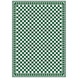 Dolls House Small Checker Victorian Tile Floor Green & White Gloss Card Sheet