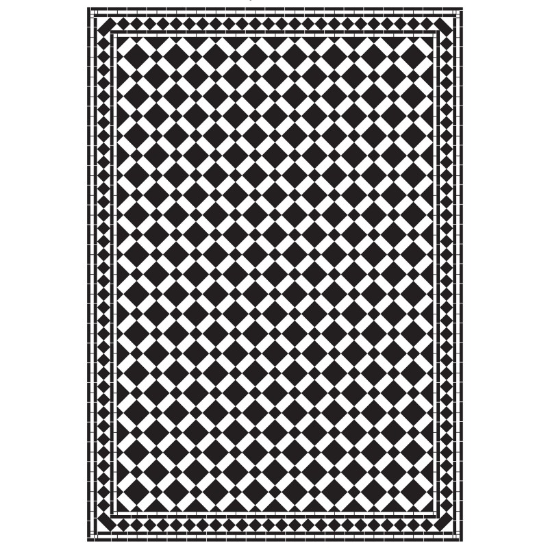 Dolls House Emporium Mono Victorian Tile Floor Black & White Gloss Card Sheet
