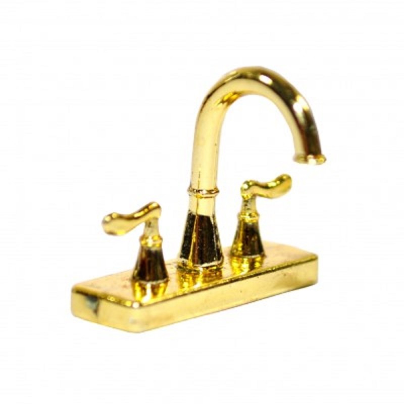 Dolls House Modern Brass Mixer Tap Faucet Miniature 1:12 Kitchen Accessory