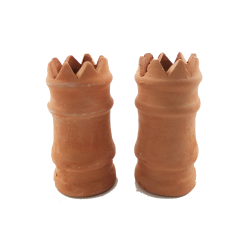Dolls House Crown Chimney Pots Terracotta Large 1:12 Scale