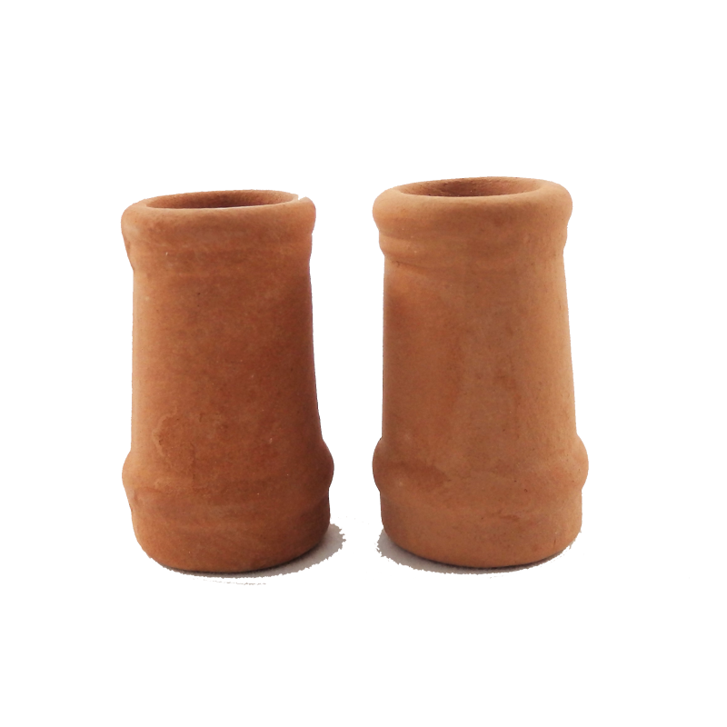 Dolls House Round Chimney Pots Terracotta Medium 1:12 Scale