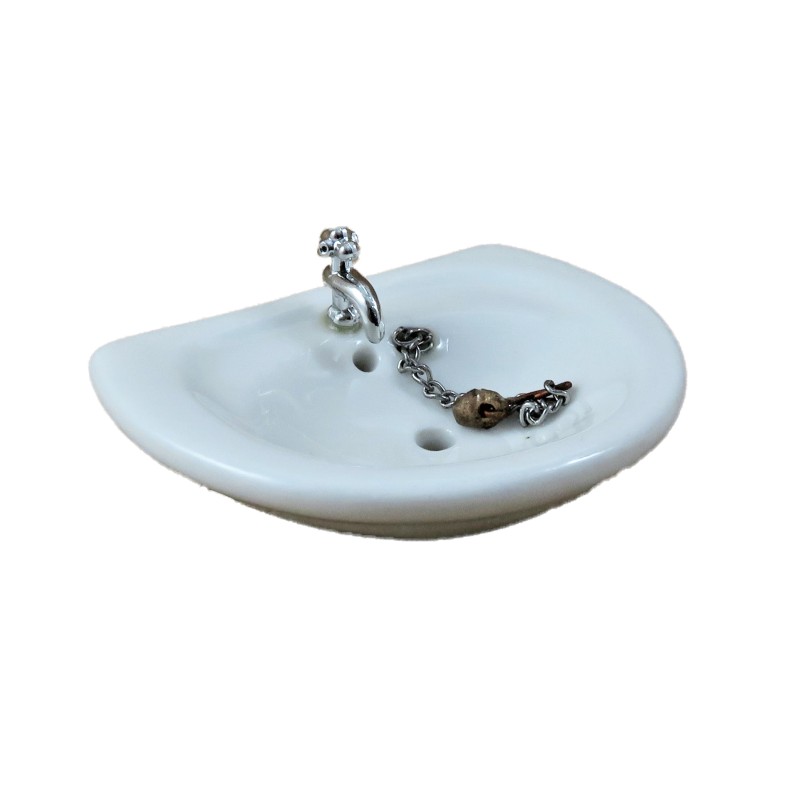 Dolls House Round Porcelain Sink Basin Miniature 1:12 Bathroom Furniture 