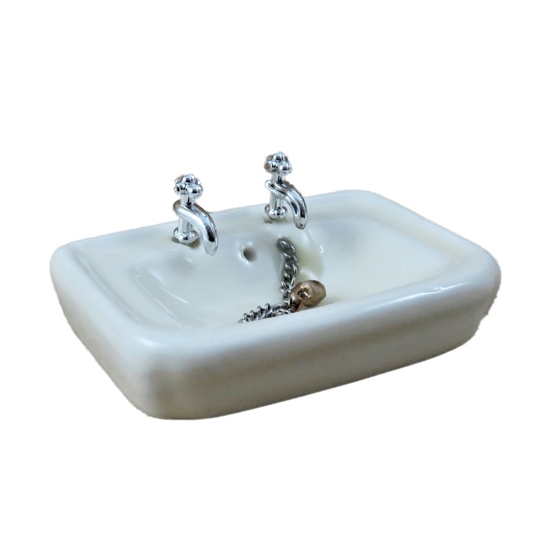 Dolls House Rectangular Porcelain Sink Basin Miniature 1:12 Bathroom Furniture 