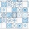 Dolls House Blue Mediterranean Floor Tiles Miniature 1:12 Flooring Card Sheet