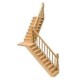 Dolls House Straight or Angled Staircase & Landing Kit Miniature DIY Wood Stairs