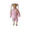 Dolls House Little Girl in Pink & White Pyjamas Porcelain 1:12 Scale People