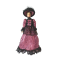 Dolls House Victorian Lady in Purple Gown & Hat Porcelain Woman 1:12 People