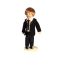 Dolls House Smart Little Boy in Black Suit Porcelain 1:12 Scale People
