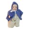Dolls House Baby Boy in Blue Jacket Miniature 1:12 Porcelain People