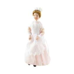 Melody Jane Dolls House Lady Vittoriana in porcellana vestito di ruggine 1:12 persone 